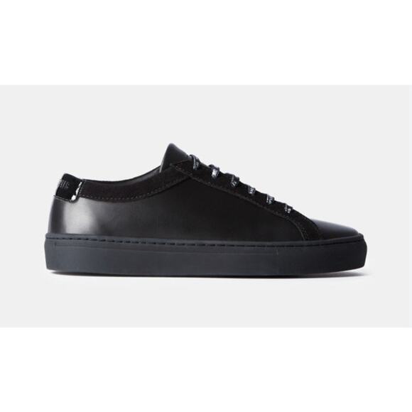 The Kooples Black Sneakers Unisex Leather Vinyl Size 7.5 US 38 EU NIB Low Tops - Picture 1 of 14